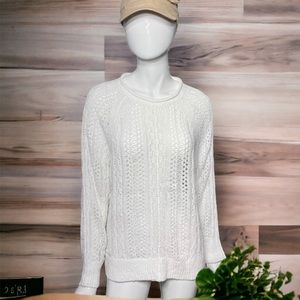 Lou & Grey woven white sweater small